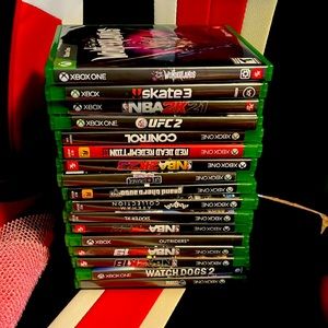 Stack of Xbox One Games